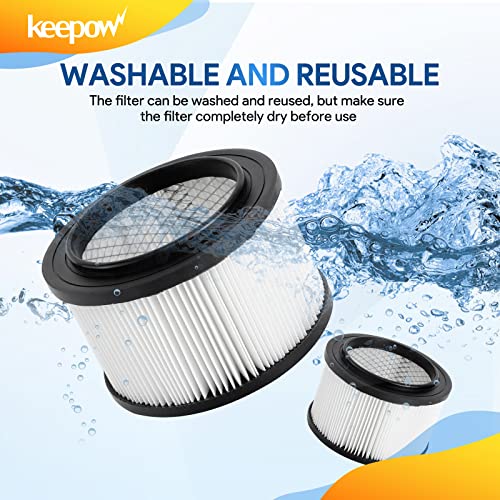 KEEPOW VF408 Replacement Cartridge Filter Compatible with Vacmaster 4 gallon vacuum VF408, VFCF