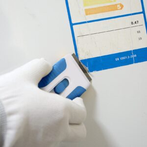 FOSHIO Retractable Blue Plastic Razor Blade Scraper Tool with 10pcs Extra Carbon Steel Razor Blades for Glass Gasket Label Sticker Remover Tool,Grease Paint Window Razor Scraper