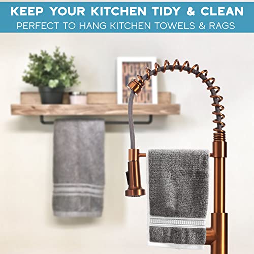 Strictly Sinks Kitchen Faucet with Pull Down Sprayer-Contemporary Design Single Handle High Arc Spring Faucet–Dual Function Spray Head with 360 Swivel Spout-Towel Bar Sink Faucet (Copper)