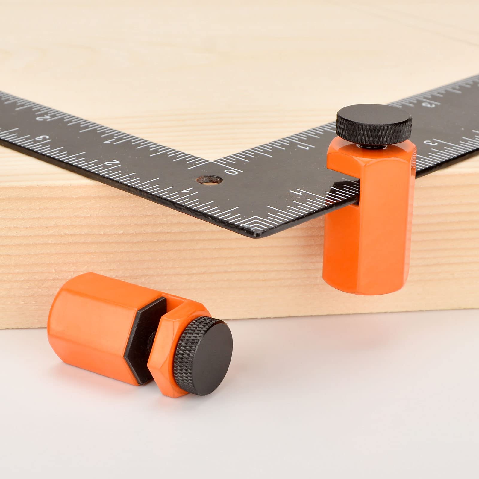 iGuerburn 2Pcs Stair Gauges for Framing Square, Stair Gauge Knobs for Layout Attachment Framing Jigs - Orange