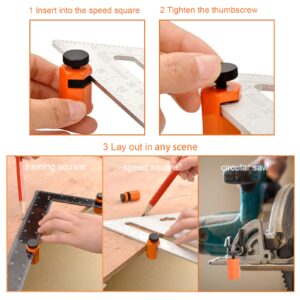 iGuerburn 2Pcs Stair Gauges for Framing Square, Stair Gauge Knobs for Layout Attachment Framing Jigs - Orange