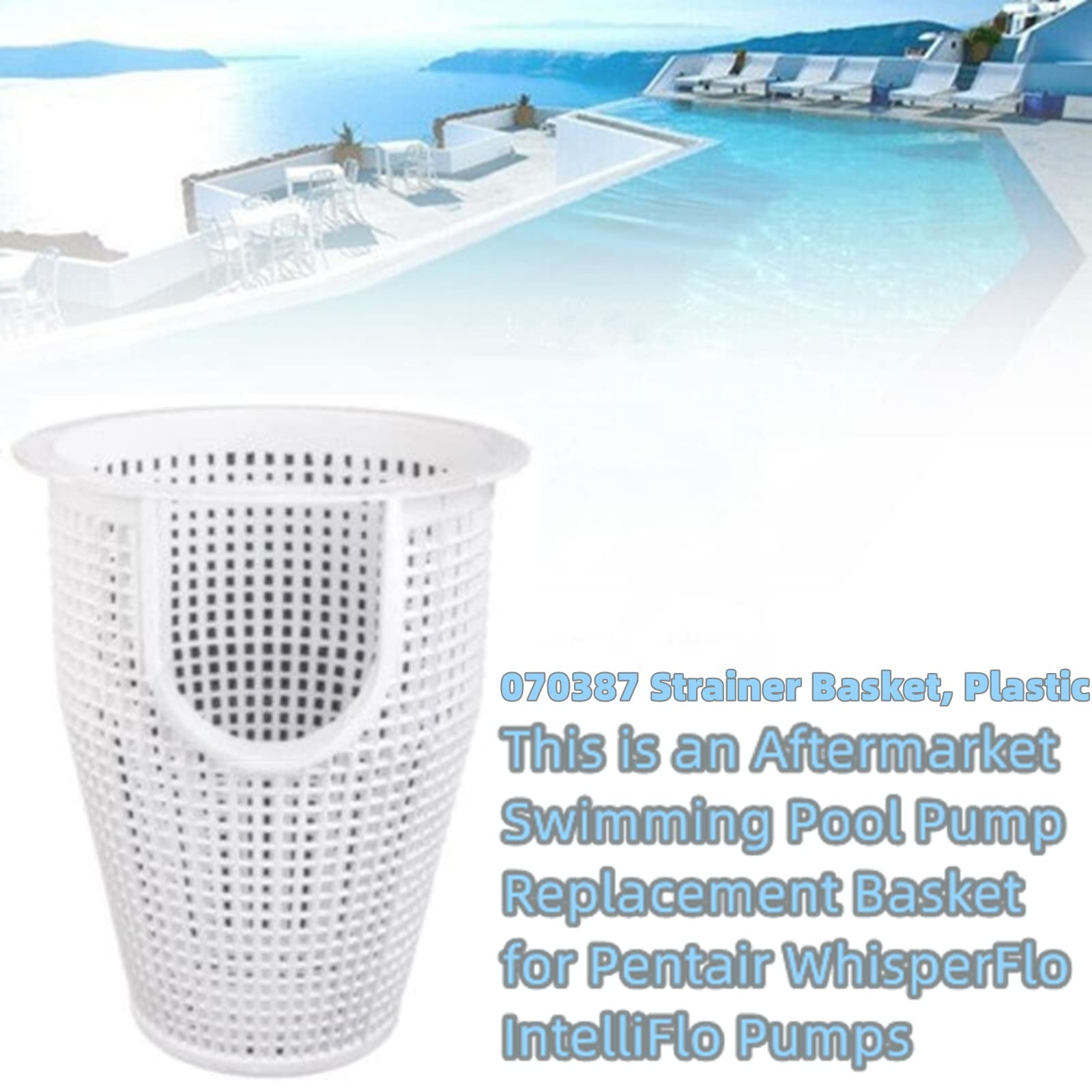 Sanyasi 070387 Strainer Basket Replacement for Pentair Whisperflo Intelliflo Pool Pump Basket, Replace 91110040 B-199 B199 Pool Filter Basket