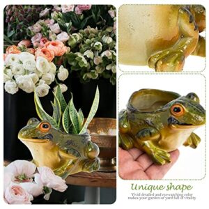 Hemoton Frog Planter, Ceramic Frog Shaped Plant Pot/Bonsai Pot/Flower Pot/Succulent Planter Multipurpose Pot for Indoor Home Desk Decoration