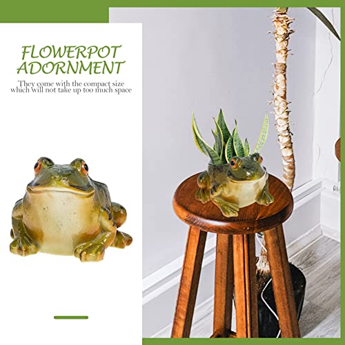 Hemoton Frog Planter, Ceramic Frog Shaped Plant Pot/Bonsai Pot/Flower Pot/Succulent Planter Multipurpose Pot for Indoor Home Desk Decoration