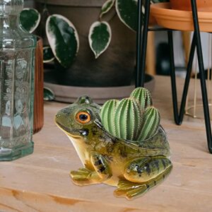 Hemoton Frog Planter, Ceramic Frog Shaped Plant Pot/Bonsai Pot/Flower Pot/Succulent Planter Multipurpose Pot for Indoor Home Desk Decoration