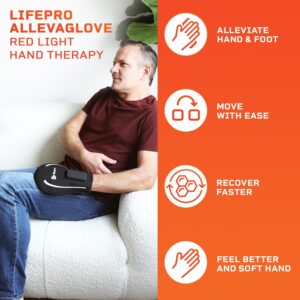 LifePro Red Light Therapy Glove - Rechargeable LED Near Infrared Light Therapy Hand Stiffness Glove - Red Light Therapy at Home - Red Light Therapy Device Glove or Light Therapy Products