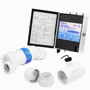 xtremepowerus 15k salt chlorination system for in-ground pools up to 15,000 gallons flow switch cell fitting complete system, white