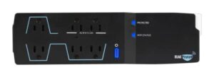 elac protek 6 outlet smart surge protector/power conditioner with wi-fi/alexa