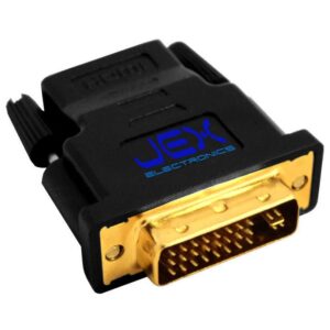 jex electronics male dvi to female hdmi converter pc to tv/projector gold plated (dvi-i dual link)