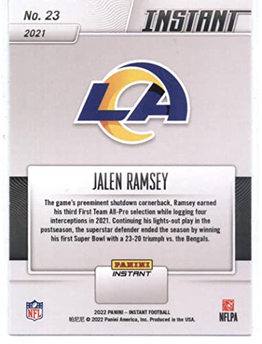 2022 Panini Super Bowl LVI Champions #23 Jalen Ramsey Los Angeles Rams NFL Football NM-MT