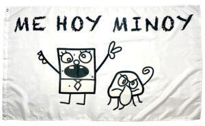 doodlebob me hoy minoy flag 3x5 feet - funny college dorm wall banner - for apartment home indoor and outdoor - by bellejunge