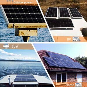 XINPUGUANG Solar Panel Kit 100 Watt 12 Volt PERC Monocrystalline 10A 12V/24V Charge Controller + Solar Extension Cables + Mounting Brackets Off Grid System for Homes RV Boat Cabin (100W Solar Kit)