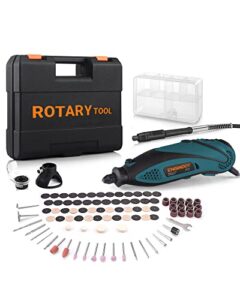 engindot rotary tool kit with keyless chuck flex shaft, 6 variable speed, 10000-32000 rpm, carrying case for cutting, engraving, drilling, sanding, polishing, diy crafts - blue