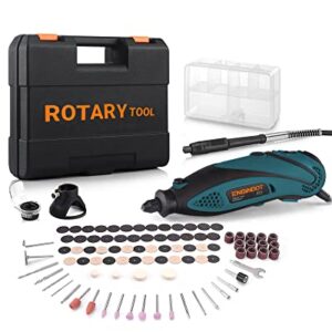 ENGINDOT Rotary Tool Kit with Keyless Chuck Flex Shaft, 6 Variable Speed, 10000-32000 RPM, Carrying Case for Cutting, Engraving, Drilling, Sanding, Polishing, DIY Crafts - Blue