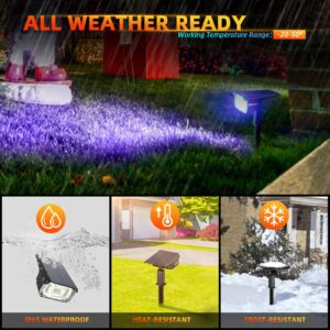 LEREKAM Solar Spotlights Outdoor,40 LEDs Color Changing RGB Landscape Path Lights,USB & Powered Multicoloured Spotlights,14 Colors Auto Cycling for Yard,Garden,2 Pack