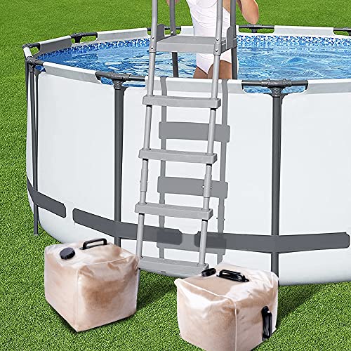 2 Pack Heavy Duty Pool Weight Plastic Sand Bags, Universal Pool Weight for Above Ground Entry Systems, Steps and Ladders