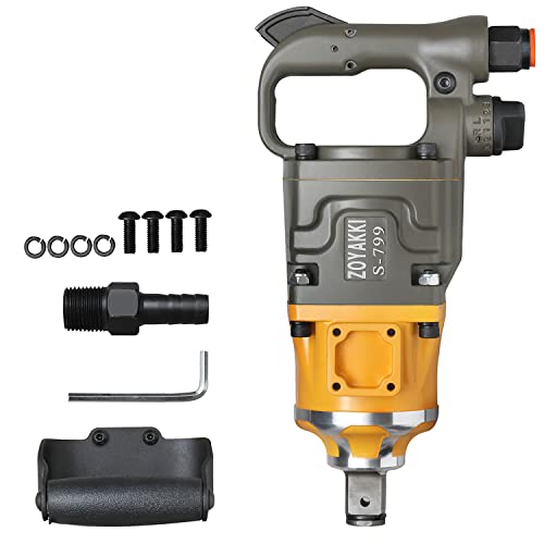 ZOYAKKI 1" Heavy Duty Pneumatic Impact Wrench, Up to 2200 ft lbs Reverse Torque Output, Lightweight, 1 inch Air Impact Wrench