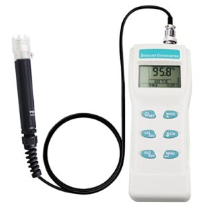 dissolved oxygen meter do temperature tester water quality monitor with oxygen electrode for aquarium, freshwater, laboratory, aquaculture, etc.