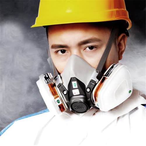 Reusable Half Cover Respirаtor Set - 17 in 1 Face 6200 Gas Respirator Mask Painting Welding Woodworking Work Protection Against Dust, Grey, Medium (pm005-17in1s)