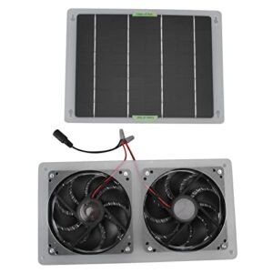 Diydeg Solar Panel Fan Kit, 100W 12V Waterproof Cooling Ventilation Solar Powered Dual Exhaust Fan Set with Cable, Outdoor Portable Mini Ventilator for Small Chicken Coops, Greenhouse, Pet House