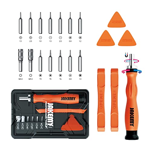 Small Ratchet Screwdriver Set, JAKEMY 20 In 1 Mini Screwdriver Set Electronics Repair Tool Kit for iPhone, MacBook, Laptop, Smartphone, Eye Glasses, Watch, Toys, RC Car, Bell Ring