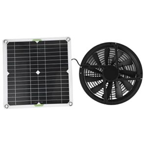 diydeg solar powered fan kit, 100w 12v 10in waterproof cooling round solar panel exhaust fan with fan cover, 3000 rpm outdoor portable mini ventilator for chicken coops, greenhouse shed, pet house
