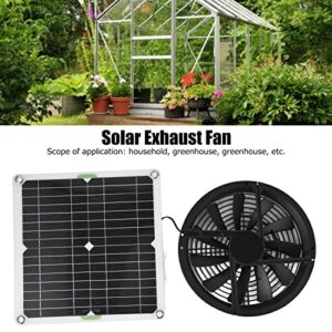 Diydeg Solar Powered Fan Kit, 100W 12V 10in Waterproof Cooling Round Solar Panel Exhaust Fan with Fan Cover, 3000 RPM Outdoor Portable Mini Ventilator for Chicken Coops, Greenhouse Shed, Pet House