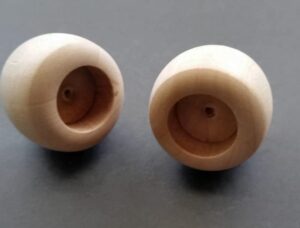 finial dowel cap end 1 1/2" x 3/4" hole wooden (package of 2) 1-1/2 in diameter unfinished wood dome 3/4" dowel hole