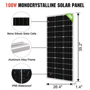 100W Solar Panel + 25W Solar Fan, Powerful Ventilation Fan Kit Solar Powered Roof Vent, 14" DC Fan up to 1200CFM Large Flow, Plug & Play for chicken kennel stable