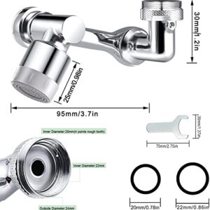 1080 Degree Rotatable Faucet Aerator-1080 Rotating Faucet Extender-Swivel Faucet Attachment With 2 Water Outlet Modes For Bathroom Sink/Washing Face, Rinse Fruits, Brush Teeth
