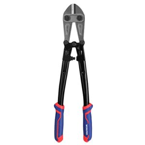 workpro 18" bolt cutter, chrome molybdenum steel blade, heavy duty bolt cutter with soft rubber grip, cutting tool for cut chain, wire, screw, rivet
