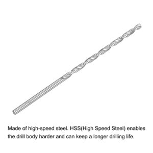 uxcell HSS(High Speed Steel) Extra Long Twist Drill Bits, 5mm Drill Diameter 160mm Length for Hardened Metal Woodwork Plastic Aluminum Alloy 4 Pcs
