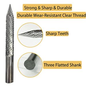 Tire Repair Carbide Cutter, Roujiatk Carbon Steel Nail Mushroom Drill Reamer Bit Carbide Cutter Solid Rotary Burrs Shanks Patch Plug Repair Tools-T3