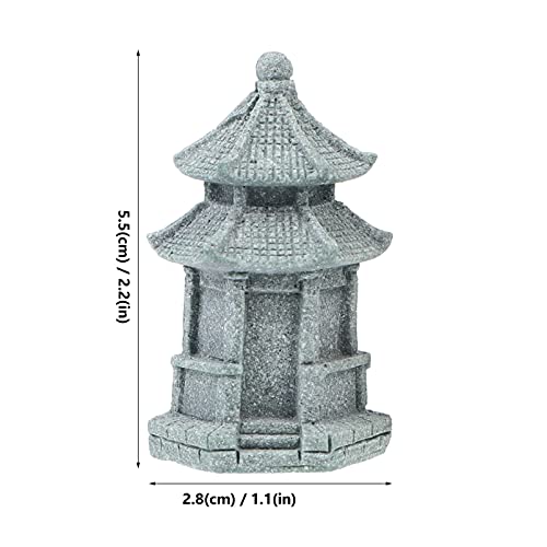 Operitacx 3Pcs Pagoda Statue Miniature Sandstone Pagoda Pavilions Lantern Tower Tea Pet Japanese Fairy Garden Figurines Fish Tank Zen Garden Decoration