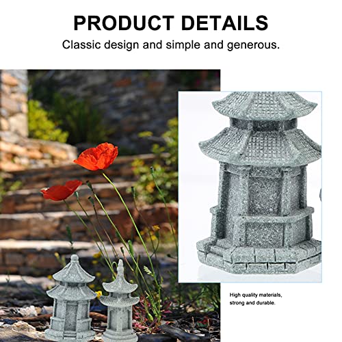 Operitacx 3Pcs Pagoda Statue Miniature Sandstone Pagoda Pavilions Lantern Tower Tea Pet Japanese Fairy Garden Figurines Fish Tank Zen Garden Decoration