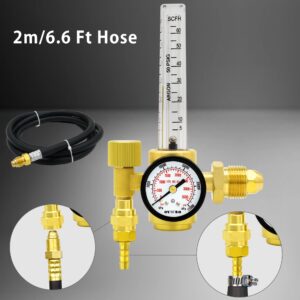 OYHBO Argon/CO2 Mig Tig Flow Meter Gas Regulator Gauge With 6.59FT Gas Hose Welding Welder