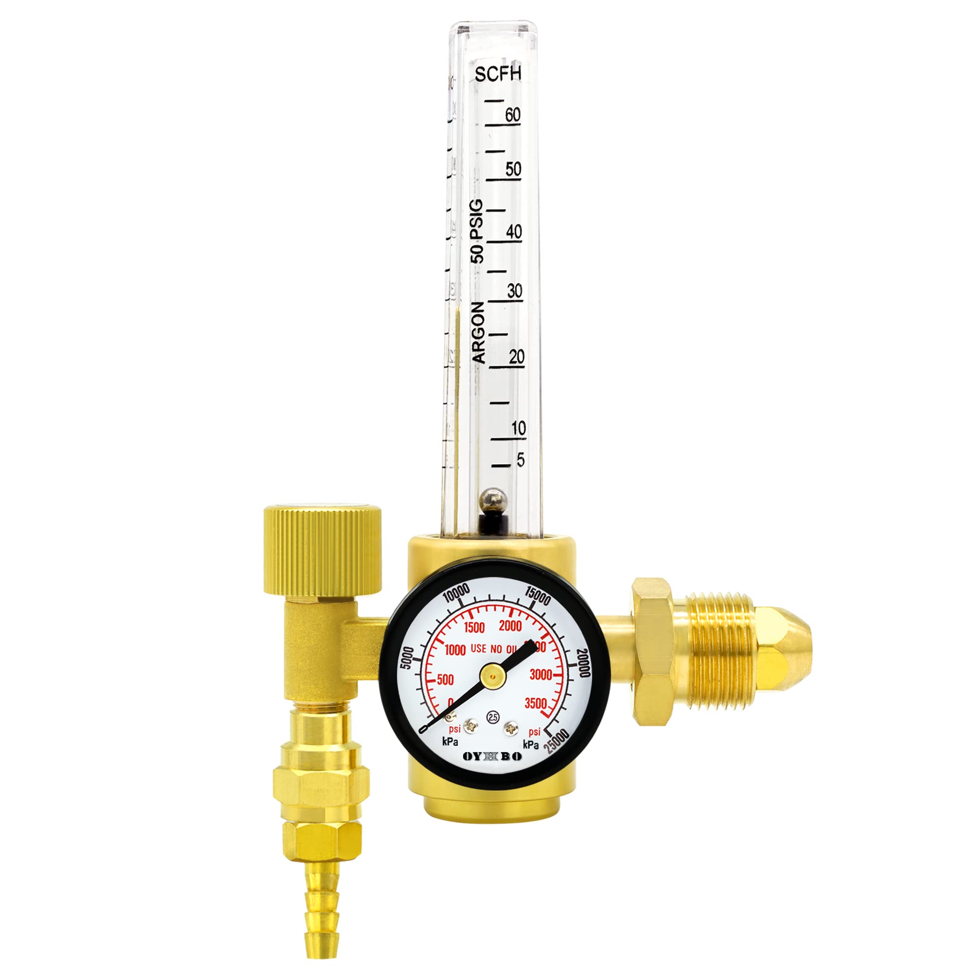 OYHBO Argon/CO2 Mig Tig Flow Meter Gas Regulator Gauge With 6.59FT Gas Hose Welding Welder