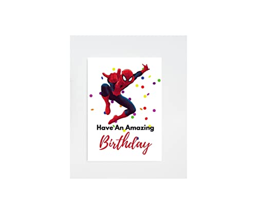 Have An Amazing Birthday, Spiderman" Inspired Birthday Card, 7x5 inch Card with Envelope.