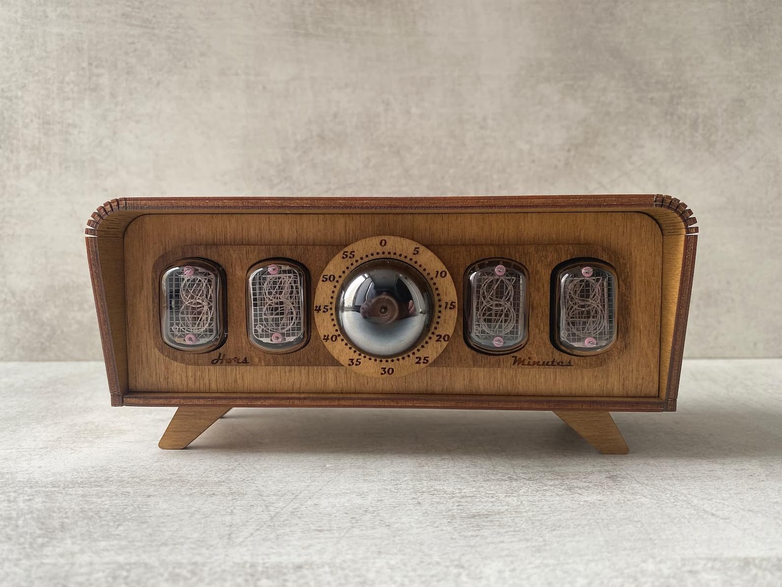 Handmade Nixie Tube Clock IN-12 - made in Ukraine - Vintage Retro Table Clock - Wooden Desk Nixie Tube Clock