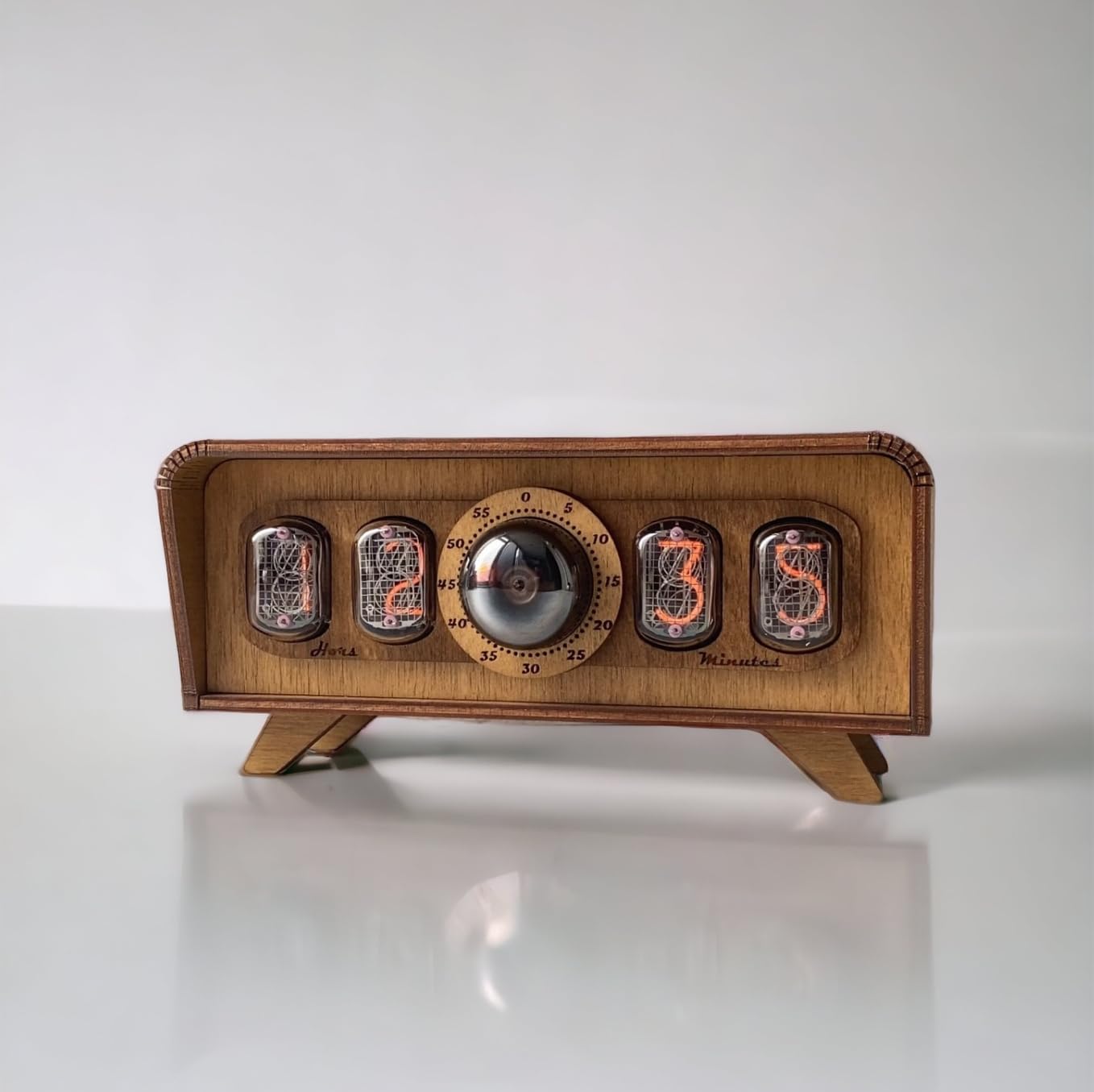 Handmade Nixie Tube Clock IN-12 - made in Ukraine - Vintage Retro Table Clock - Wooden Desk Nixie Tube Clock