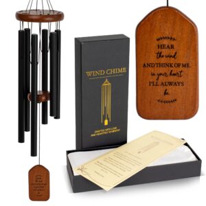 soothing sympathy wind chime for the loss of a loved one - feel the breeze and listen to beautiful tones outside box & card incl. - thoughtful bereavement gift for memorial day