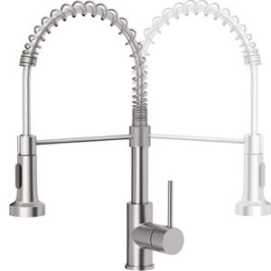 apetecer kitchen faucets with pull down sprayer commercial solid brass single handle kitchen sink faucets for farmhouse camper laundry utility rv wet bar sinks brushed nickel