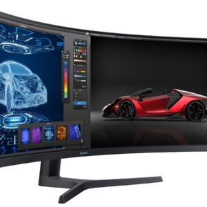 SAMSUNG 49" S95UA Super Ultrawide Dual QHD Monitor, 4ms, QLED, HDR400, USB-C, USB Hub, 120Hz, Height Adjustable Stand, LS49A950UINXZA, 2022, Charcoal Black