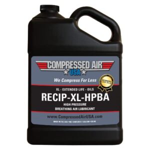 Compressed Air USA Breathing Safe Lubricating Oil for High Pressure Reciprocating Air Compressors - Scuba, SCBA, Medical (1 Gallon)