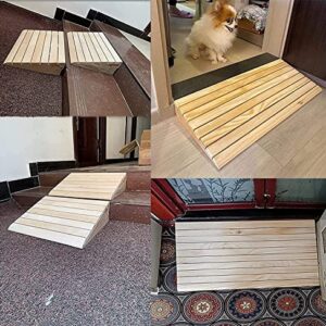 SZYDKJ 5-8in Rise Wooden Wheelchair Ramp Wheelchair Ramp with Slip-Resistant Surface, Threshold Ramp for Home/Front Door/Yard/Doorways,Wheelchairs Walkers Car Motorcycle Entry Sill Steps Transition Ra