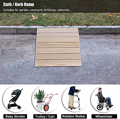 SZYDKJ 5-8in Rise Wooden Wheelchair Ramp Wheelchair Ramp with Slip-Resistant Surface, Threshold Ramp for Home/Front Door/Yard/Doorways,Wheelchairs Walkers Car Motorcycle Entry Sill Steps Transition Ra