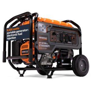 generac 7247 xt8500efi 8,500-watt gas-powered portable generator - powerful electronic fuel injection engine - cosense technology - ideal for emergency backup power and job sites - carb compliant