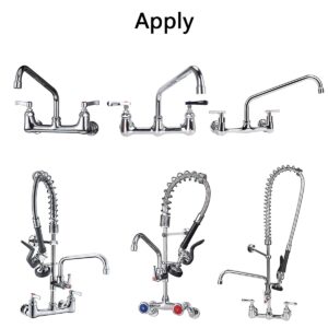 Wall Mount Faucet Installation Kit, Faucet Mounting Kit for Commercial Kitchen Faucet Backsplash Mount Connector Adapter Set on Stainless Steel Compartment Prep & Utility Sink