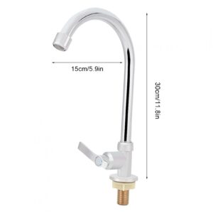 G1/2 Kitchen Faucet Single Cold Vertical Faucet Tap,Cold Only Water Kitchen Fauce Zinc Alloy Material High Arc Cold Water Sink Faucet for Kitchen,Outdoor, Garden