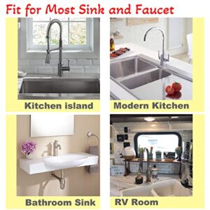 17.7" Faucet Handle Drip Catcher Tray,Silicone Self Draining Faucet Splash Guard,Reuseable Kitchen Sink Mat Fit Most Faucet,Bathroom Sink Absorbent Countertop Drying Faucet Pad